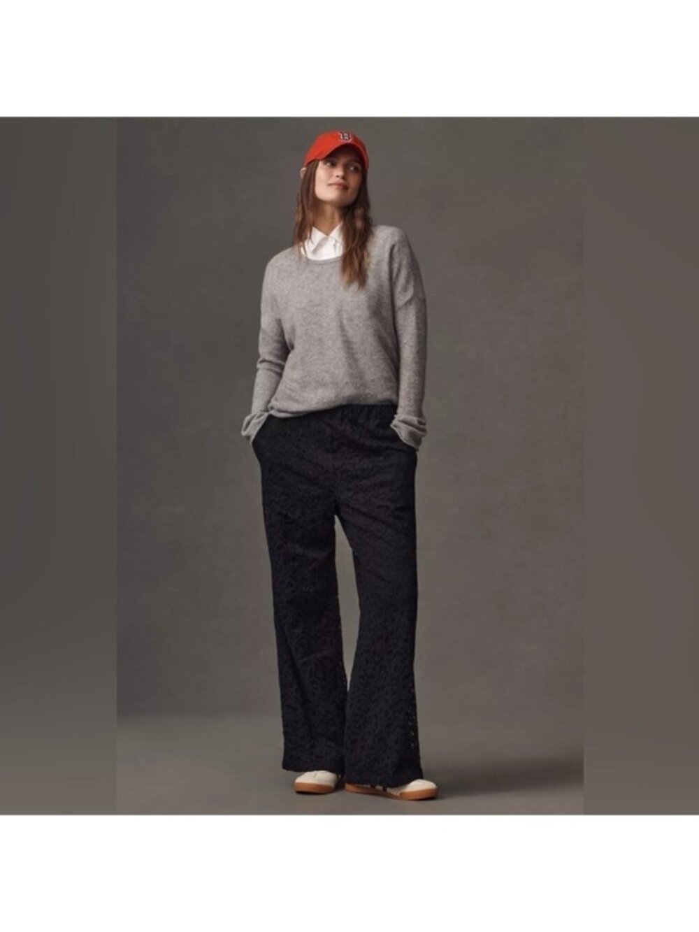 NWT Anthropologie XL Tall The Brooklin Lace Pull-On Track Pants by Maeve $158